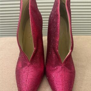 Jessica Simpson Fuchsia Rhinestone Heels booties!